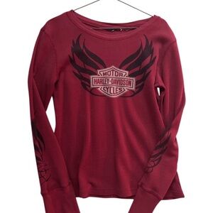 Harley-Davidson Women's Crimson Crew Neck Sweater